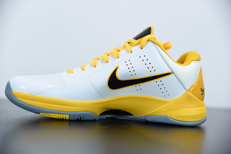 nike zoom kobe 5 white black yellow 386430-104