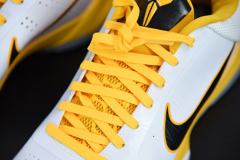 nike zoom kobe 5 white black yellow 386430-104