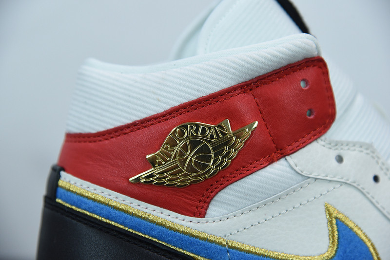 air jordan 1 mid sail red black blue dc1426-100