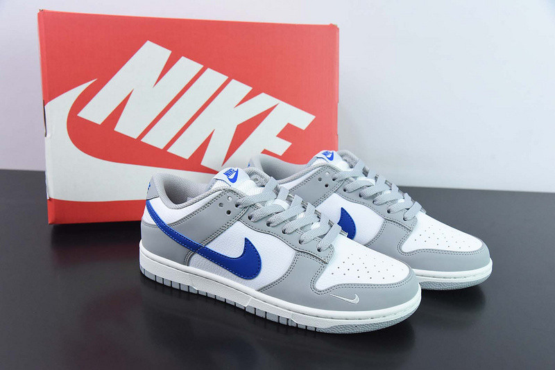 nike dunk low gs white grey royal fn3878-001